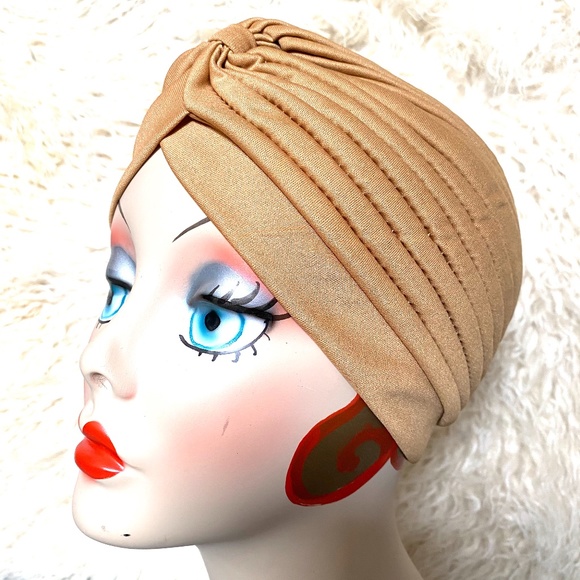 House Of Adornments Accessories - HP Stunning Tan vintage, retro pinup turban Glam